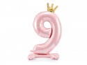 Ballon en Mylar debout, Chiffre ''9''. 84 cm, rose vif
