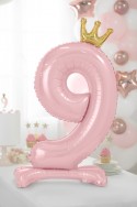 Ballon en Mylar debout, Chiffre ''9''. 84 cm, rose vif