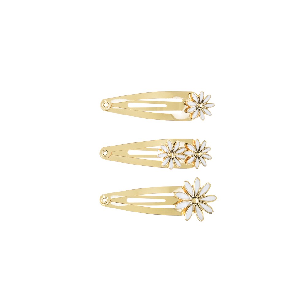 Barrettes à cheveuxmarguerites, 5x1,5-2 cm, or