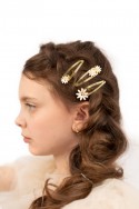 Barrettes à cheveuxmarguerites, 5x1,5-2 cm, or
