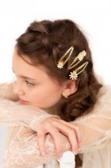 Barrettes à cheveuxmarguerites, 5x1,5-2 cm, or