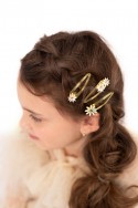 Barrettes à cheveuxmarguerites, 5x1,5-2 cm, or