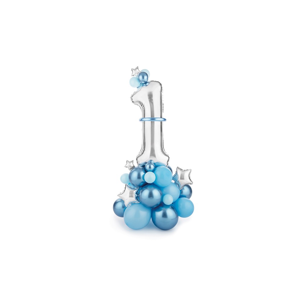 Bouquet de ballons - Chiffre ''1'', bleu, 90x140cm