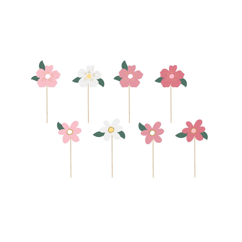 Toppers de gâteau Fleurs, mélange, 13-14.5 cm