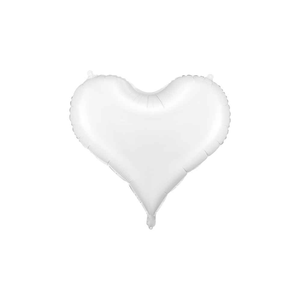 Ballon en aluminium Cœur, 75x64,5 cm, blanc