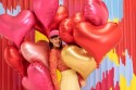 Ballon en aluminium Cœur, 75x64,5 cm, or rose