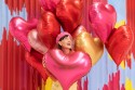 Ballon en aluminium Cœur, 75x64,5 cm, rose