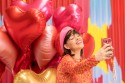 Ballon en aluminium Cœur, 75x64,5 cm, rose