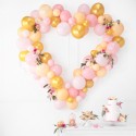 Guirlande de ballons avec cadre en forme de coeur, rose, 160cm