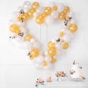 Guirlande de ballons avec cadre en forme de cœur, blanc, 160 cm