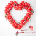 Guirlande de ballons avec cadre en forme de cœur, rouge, 160 cm