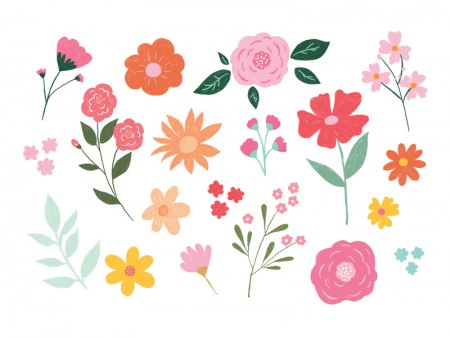 Tatouage temporaire Fleurs,...