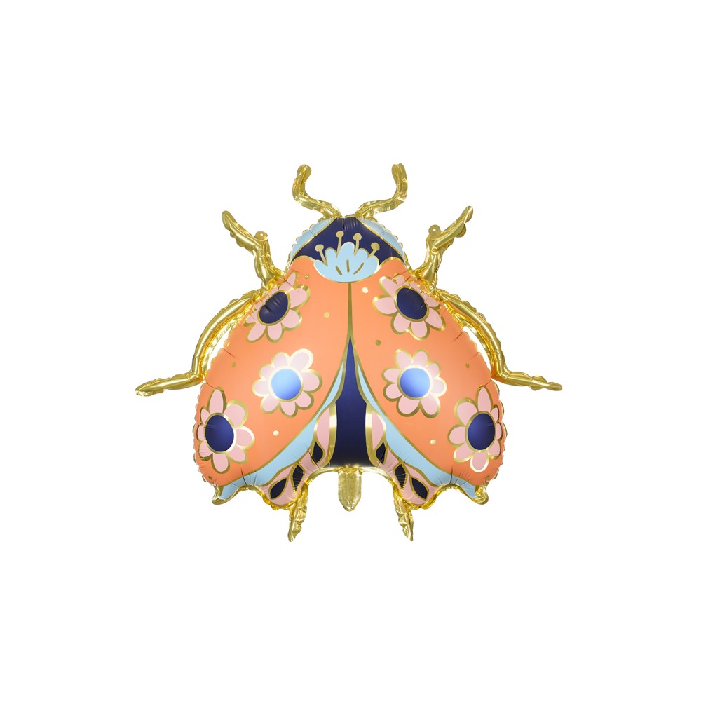 Ballon en aluminium Coccinelle, 87x75 cm, mélange de couleurs