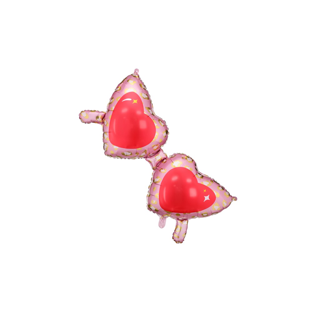 Ballon en aluminium Lunettes en forme de c?urs, 95x41,5 cm, mélange de couleurs