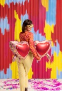 Ballon en aluminium Lunettes en forme de c?urs, 95x41,5 cm, mélange de couleurs
