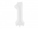 Ballon en aluminium Chiffre ''1'', 86 cm, blanc