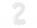 Ballon en aluminium Chiffre ''2'', 86 cm, blanc