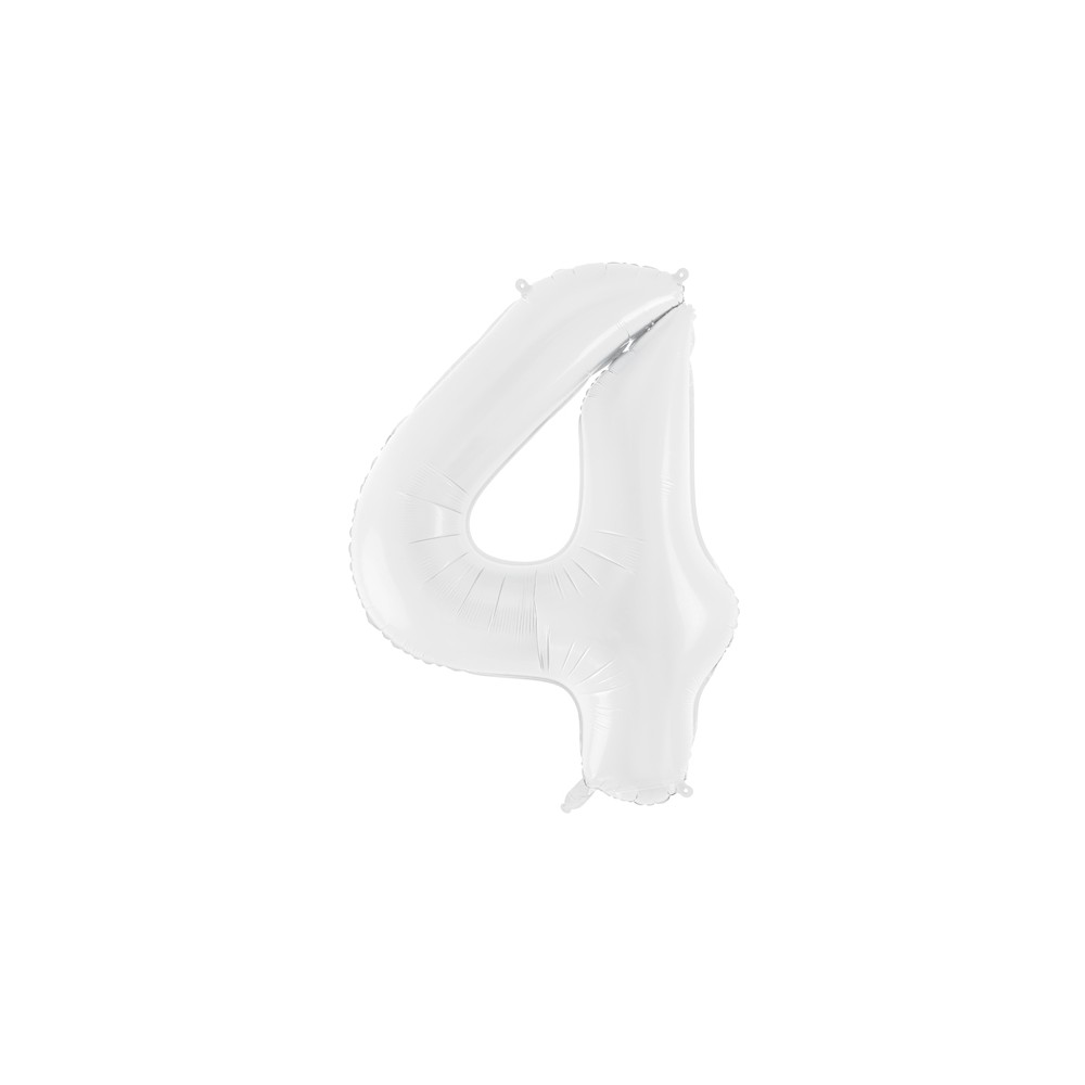 Ballon en aluminium Chiffre ''4'', 86 cm, blanc