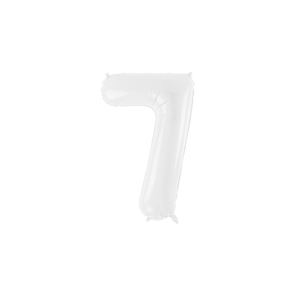 Ballon en aluminium Chiffre ''7'', 86 cm, blanc
