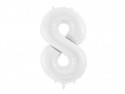 Ballon en aluminium Chiffre ''8'', 86 cm, blanc