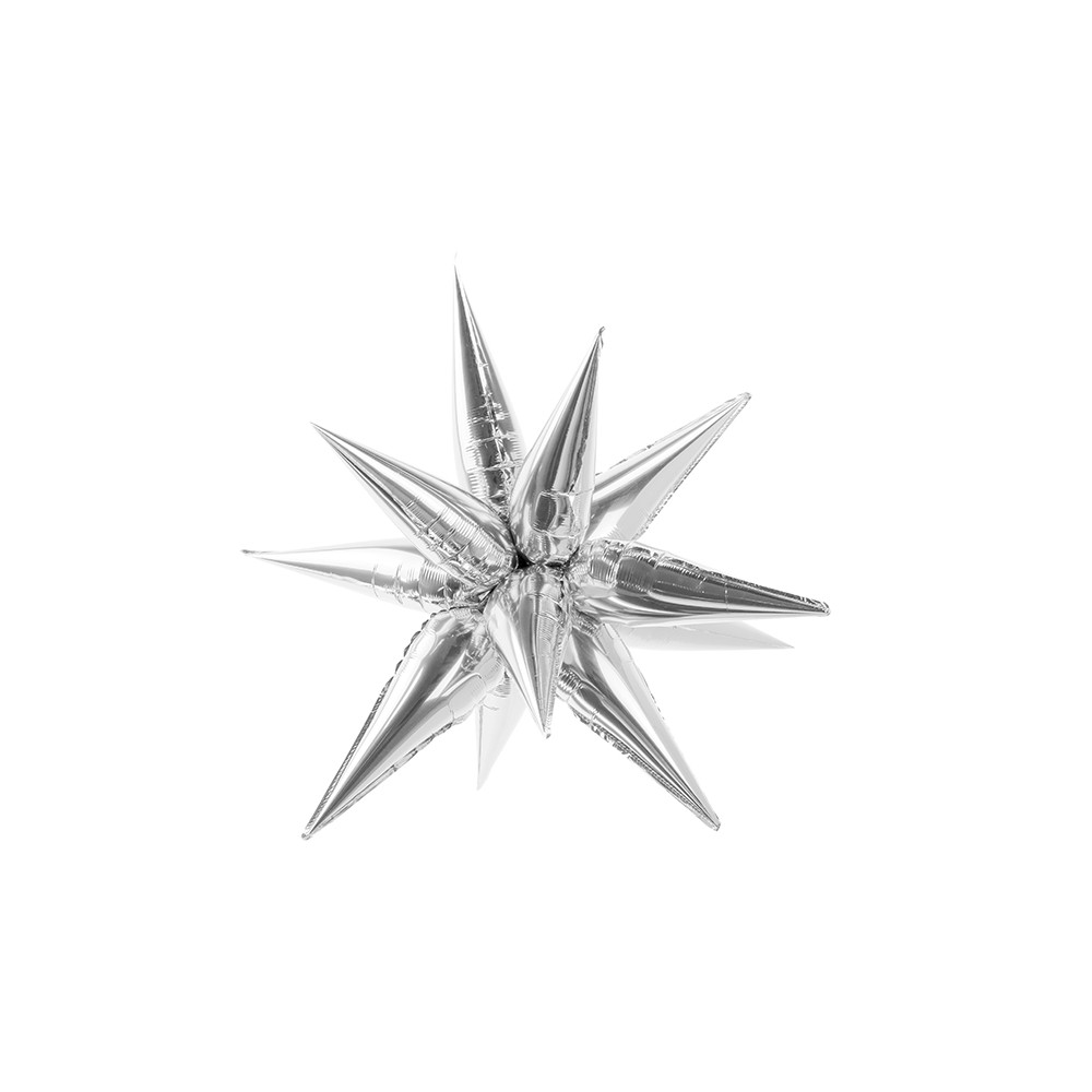Ballon en Mylar 3D Etoile, 95cm, argent