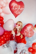 Ballon en aluminium Coeur ''Kocham Cię'', 45 cm, mélange de couleurs
