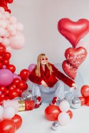 Ballon en aluminium Coeur ''Kocham Cię'', 45 cm, mélange de couleurs