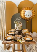 Assiettes d'anniversaire Lion, mélange de couleurs, 18 cm