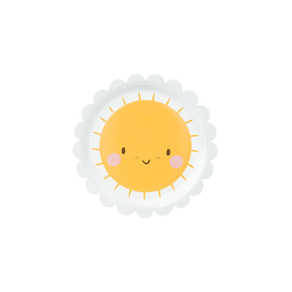 Assiettes d'anniversaire Soleil, mélange de couleurs, 18 cm