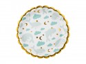Assiettes d'anniversaire Baleines, mélange de couleurs, 18 cm