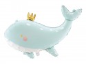 Ballon en aluminium Baleine, 93x60 cm, bleu