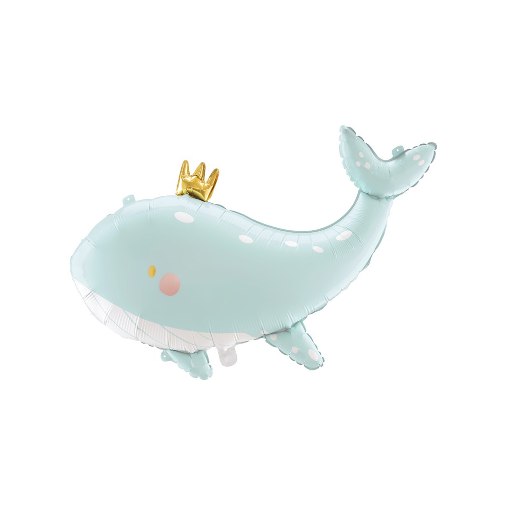 Ballon en aluminium Baleine, 93x60 cm, bleu