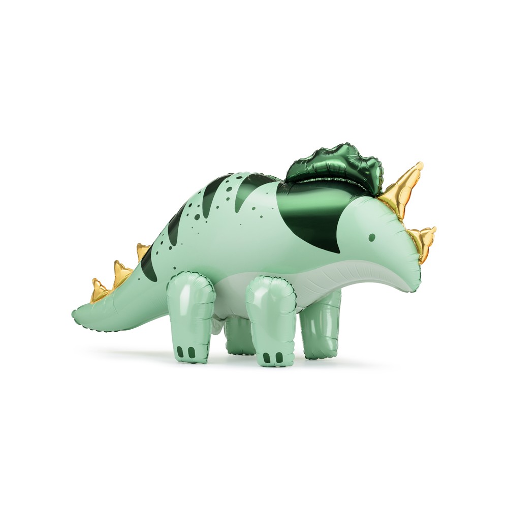 Ballon en aluminium Triceratops, 101 x 60.5cm, vert