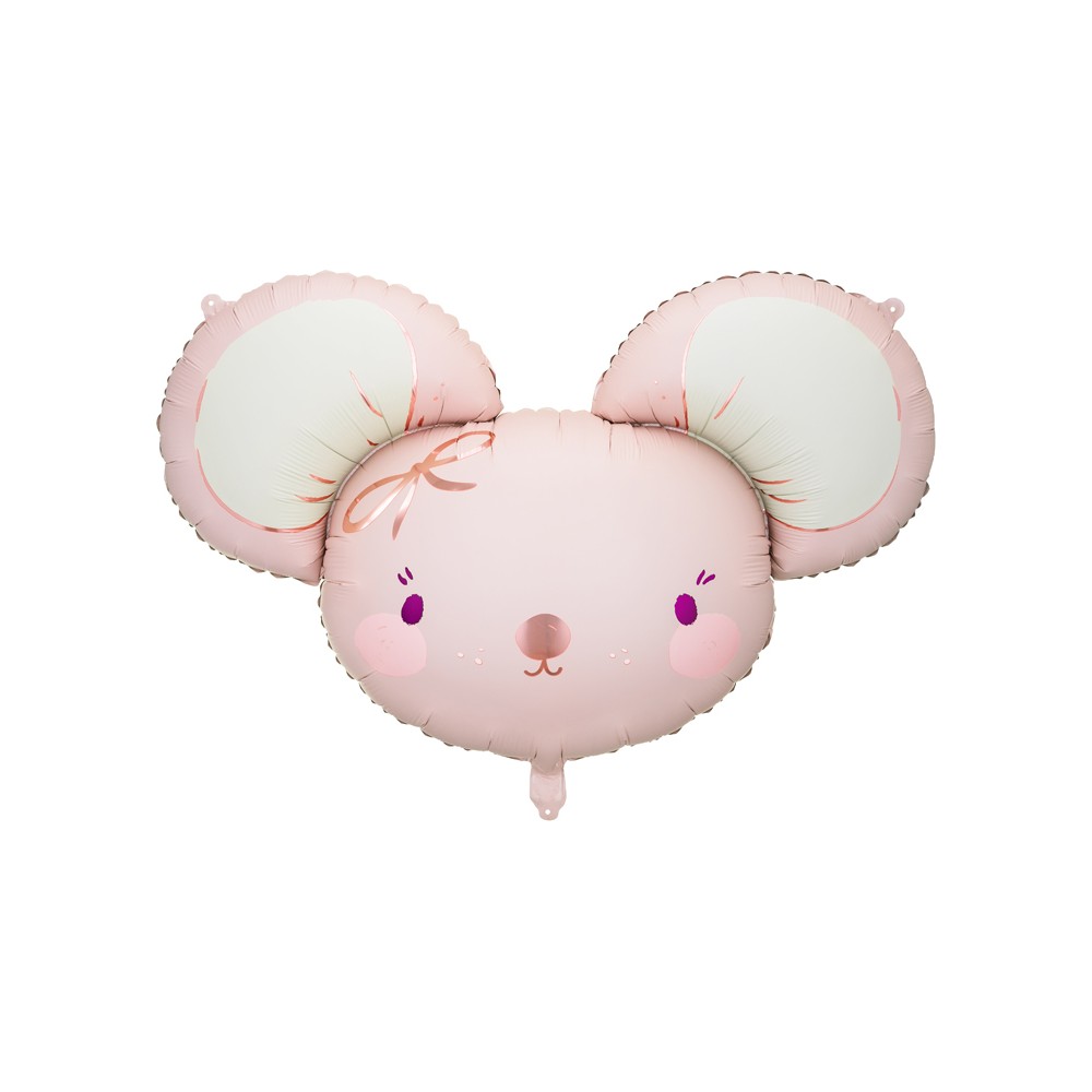Ballon en aluminium Souris, 96x64 cm, rose vif