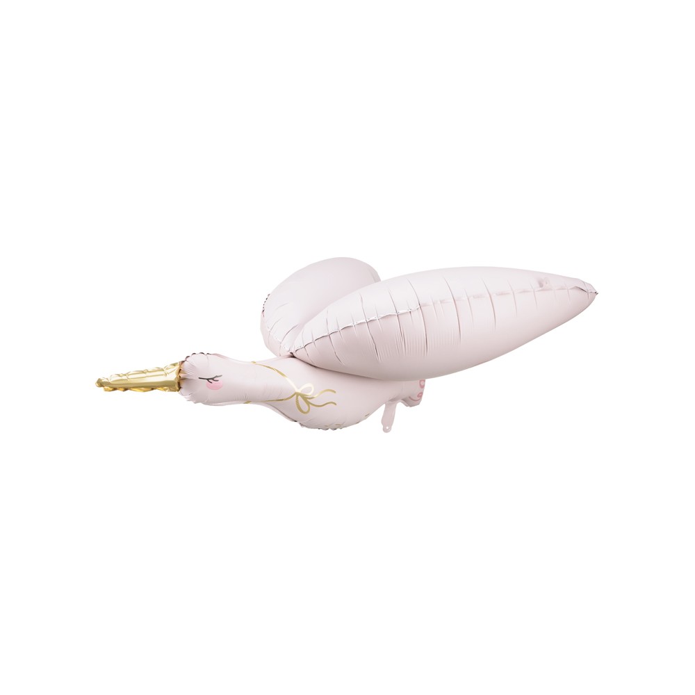 Ballon en aluminium Cigogne, 103x60 cm, rose vif