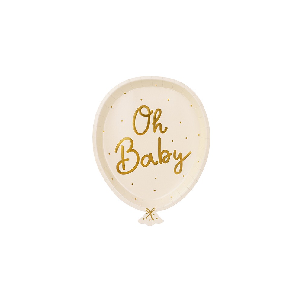 Assiettes d'anniversaire Oh baby, 17.5x22 cm