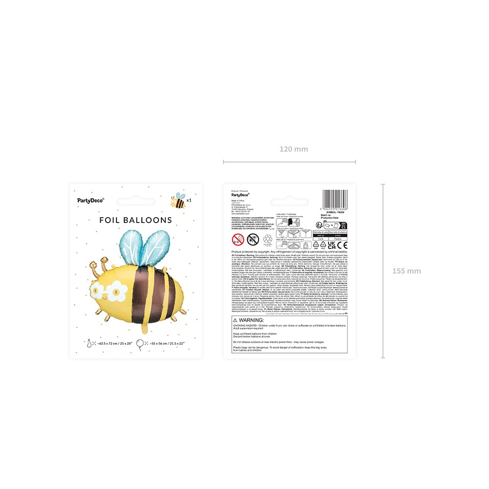 Ballon en aluminium Bourdon, 63.5x72 cm, mélange de couleurs