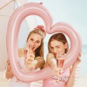 Ballon en aluminium Cadre photo Cœur, 86x83.5 cm, rose vif