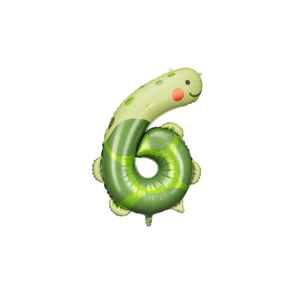 Ballon Mylar Chiffre 6 - Tortue, 75x96 cm, mélange de couleurs