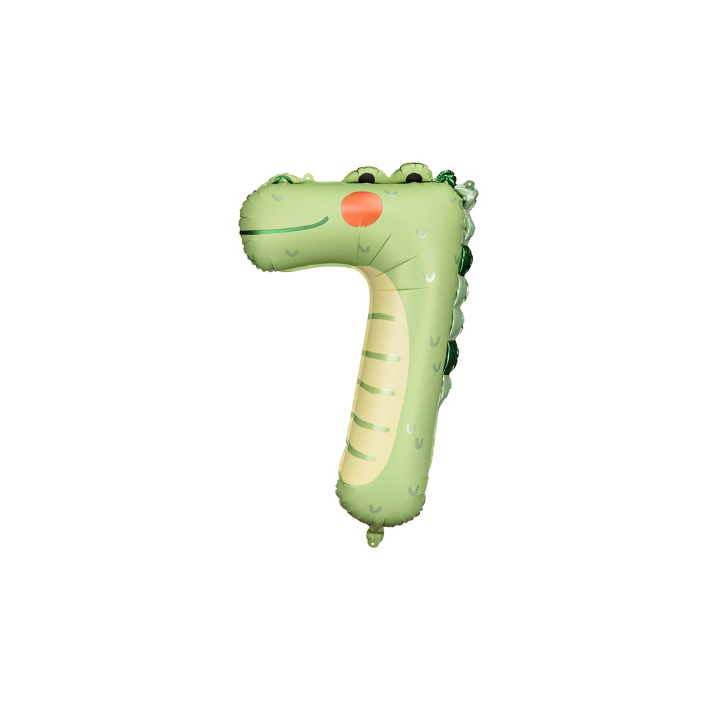 Ballon Mylar Chiffre - Crocodile, 56x85 cm, mélange de couleurs