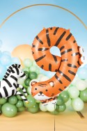 Ballon Mylar Chiffre 9 - Tigre, 64x87 cm, mélange de couleurs