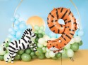 Ballon Mylar Chiffre 9 - Tigre, 64x87 cm, mélange de couleurs