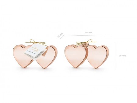 Poids ballon Coeurs, or rose