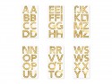 Autocollants Alphabet, 4 cm, or