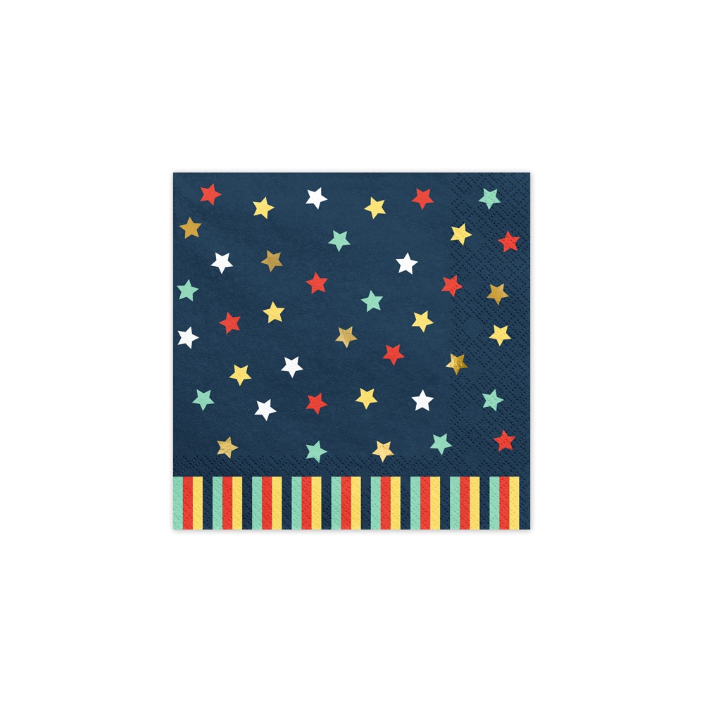 Serviettes de table Étoiles, 33x33 cm, bleu marine