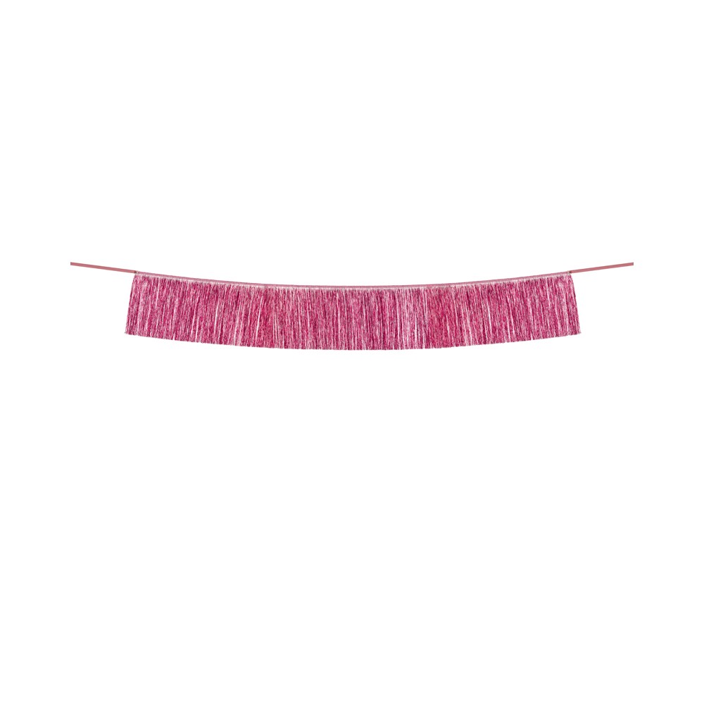 Guirlande de franges, rose