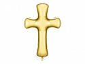 Ballon en aluminium Croix, 103.5x74.5 cm, or