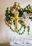 Ballon en aluminium Croix, 103.5x74.5 cm, or
