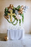 Ballon en aluminium Croix, 103.5x74.5 cm, or