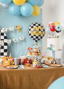Ballon en aluminium Drapeau à damier, 45 cm, mélange de couleurs